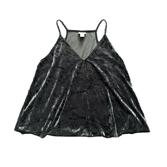 Mossimo Crushed Velvet Swing Camisole Womens SMALL Navy Blue Dark Fairy Goth - Picture 1 of 7